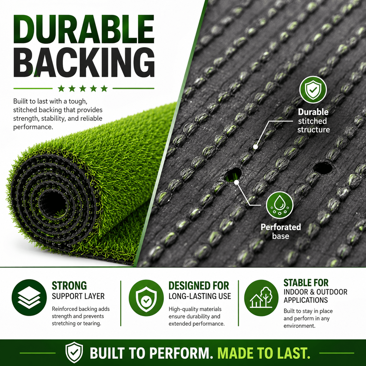 Artificial Grass roll 0.7in-Height 2colors 3ft-width
