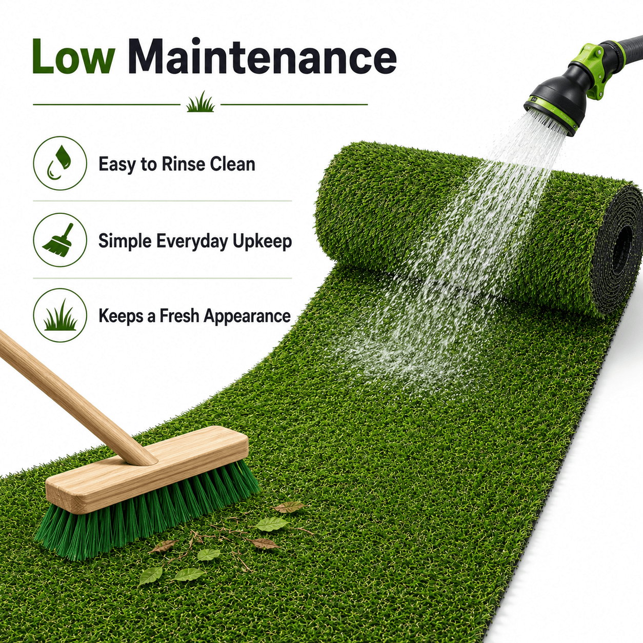 Artificial Grass roll 0.7in-Height 4colors 3ft-width