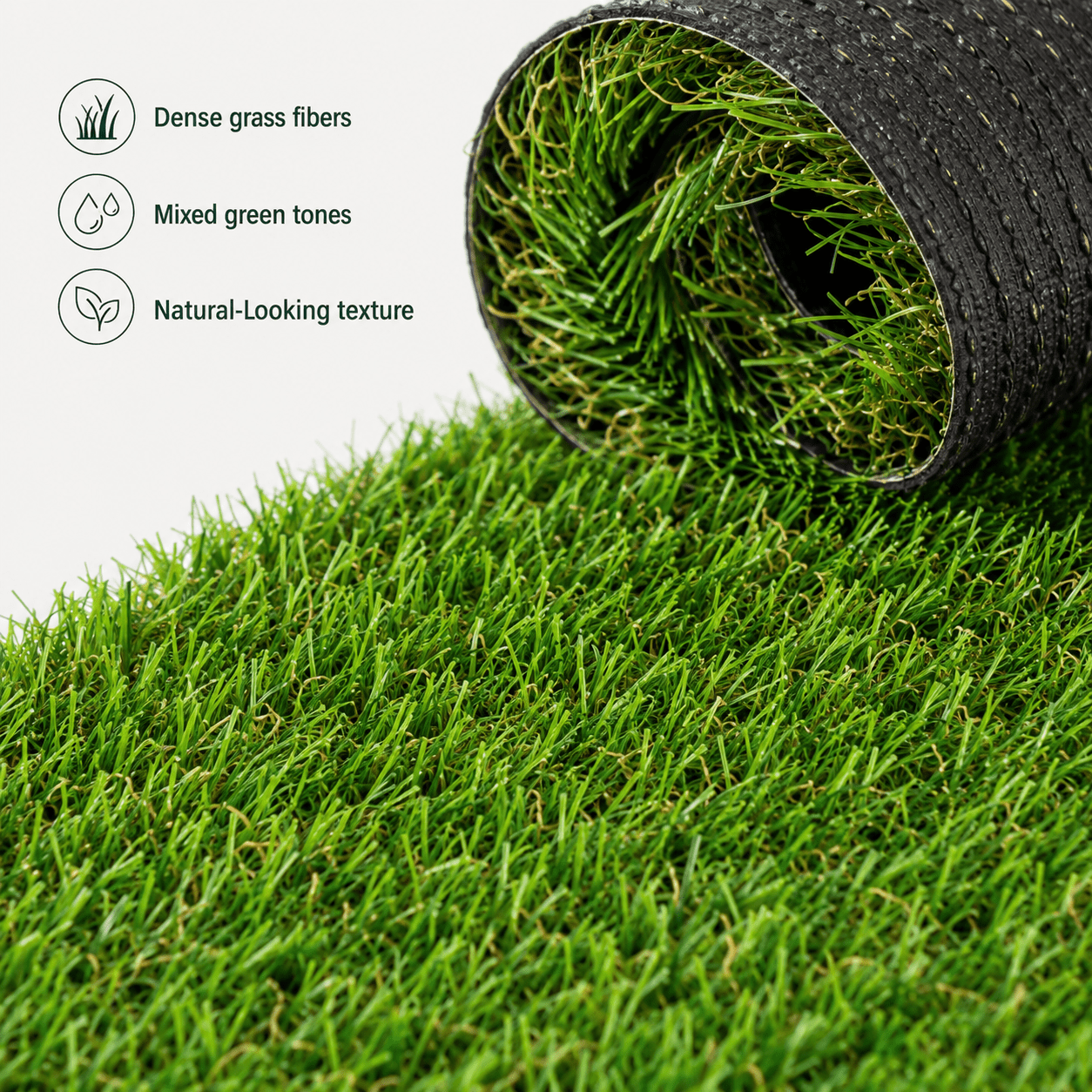 Artificial Grass roll 0.7in-Height 4colors 3ft-width