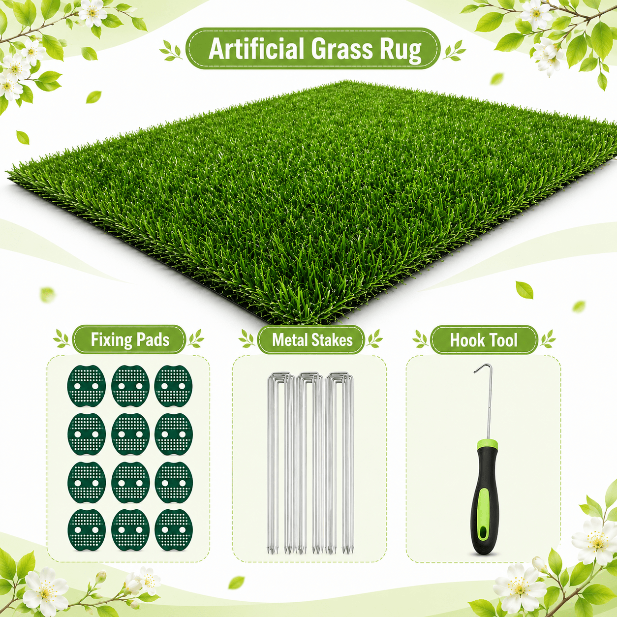 Artificial Grass roll 0.7in-Height 2colors 7ft-width