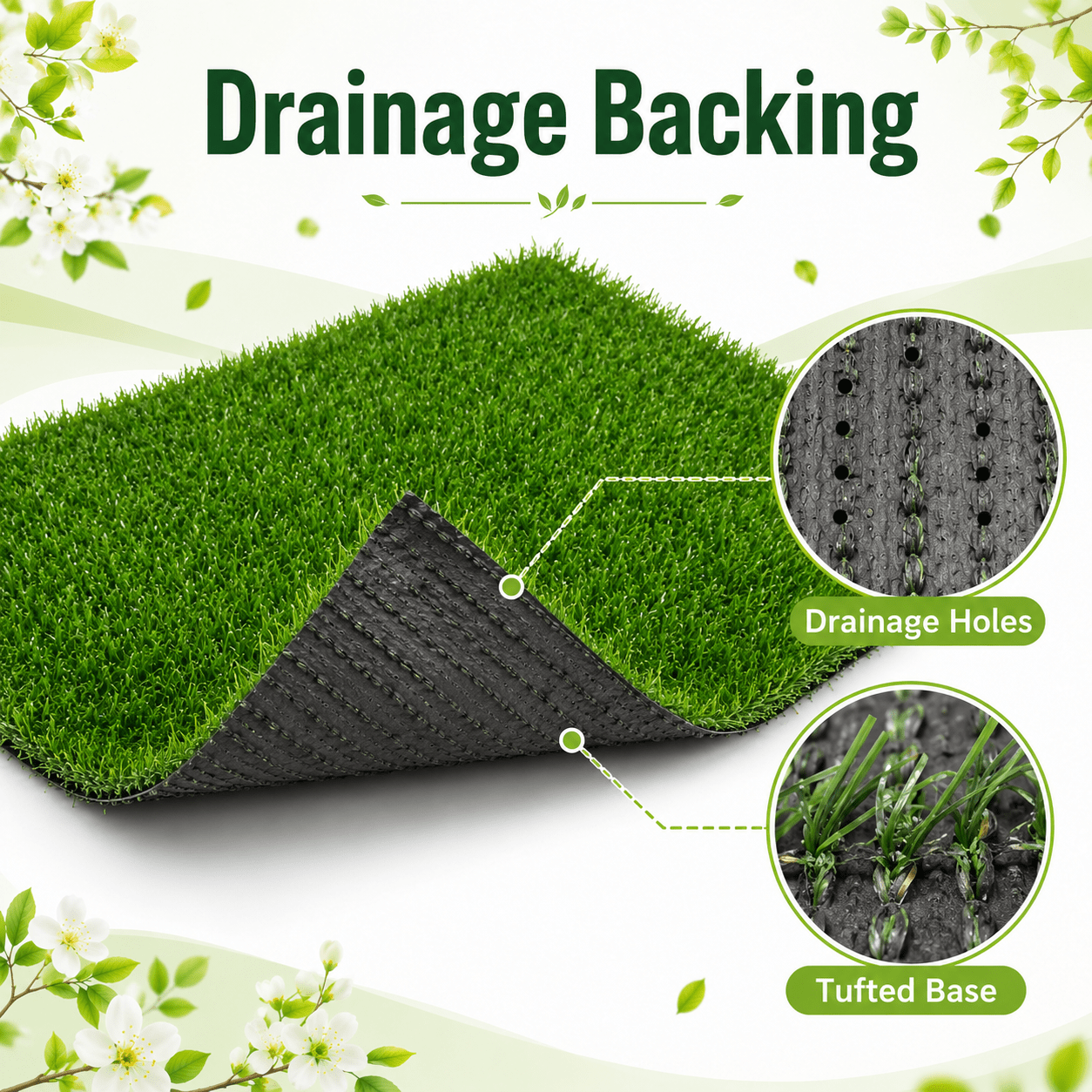 Artificial Grass roll 0.7in-Height 2colors 7ft-width