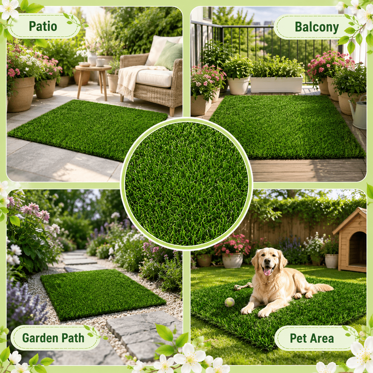 Artificial Grass roll 0.7in-Height 2colors 7ft-width