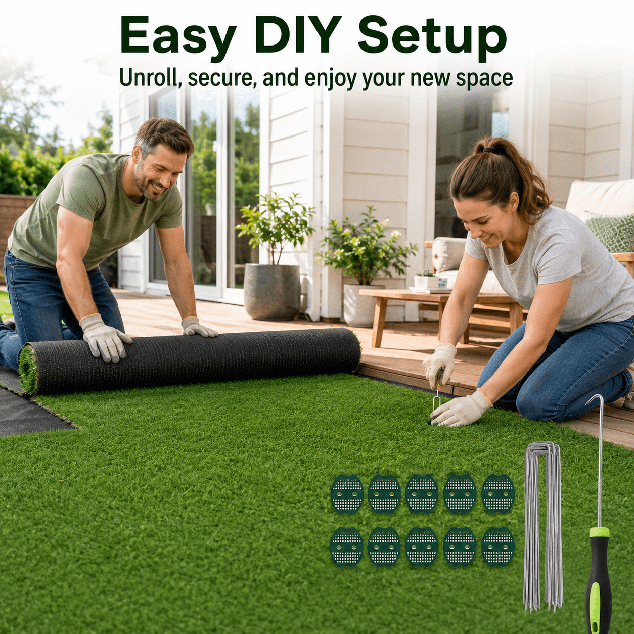 Artificial Grass roll 0.7in-Height 4colors 6.5ft-width