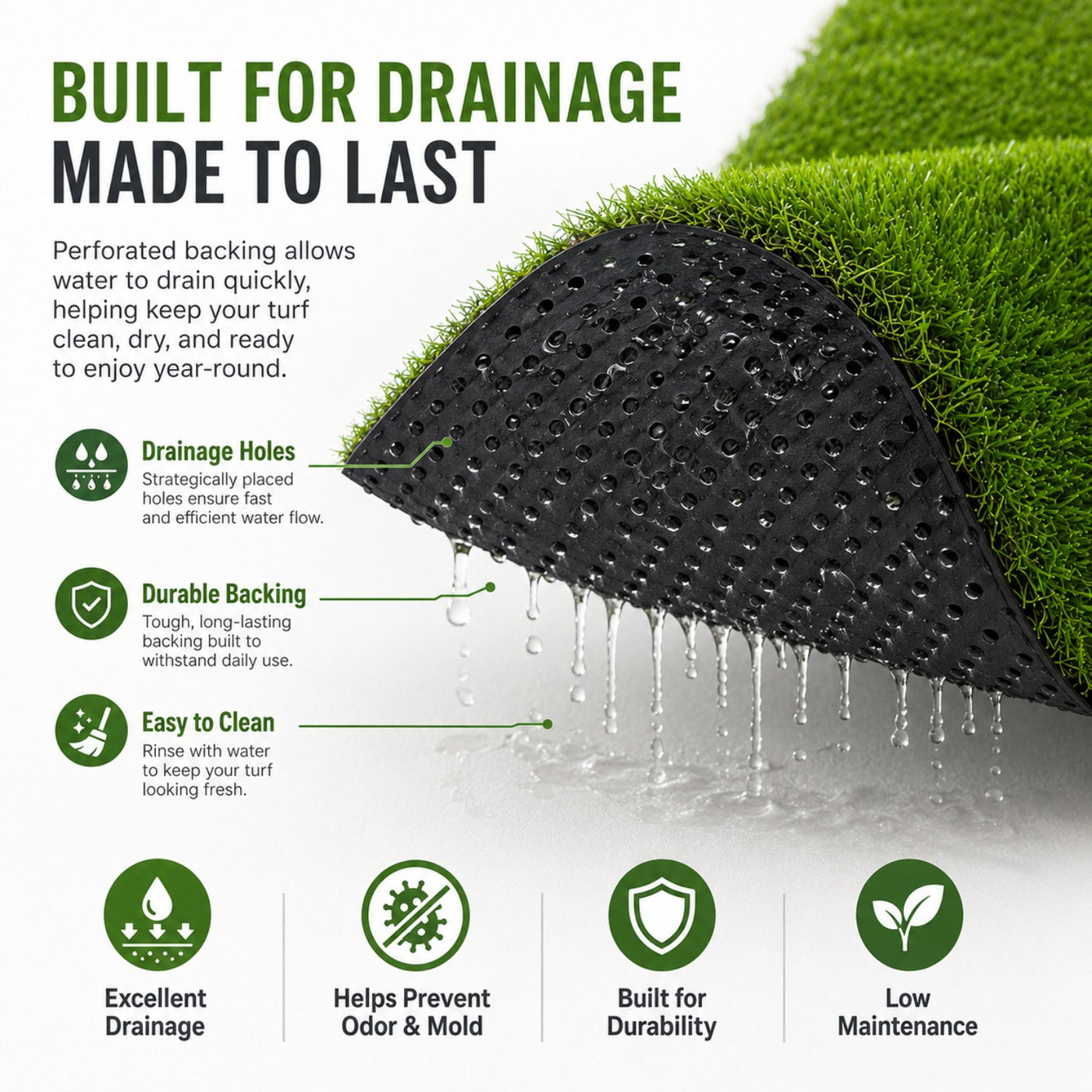 Artificial Grass roll 0.7in-Height 4colors 6.5ft-width