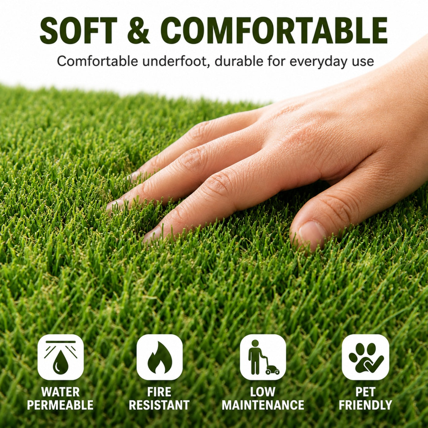 Artificial Grass roll 0.7in-Height 4colors 6.5ft-width