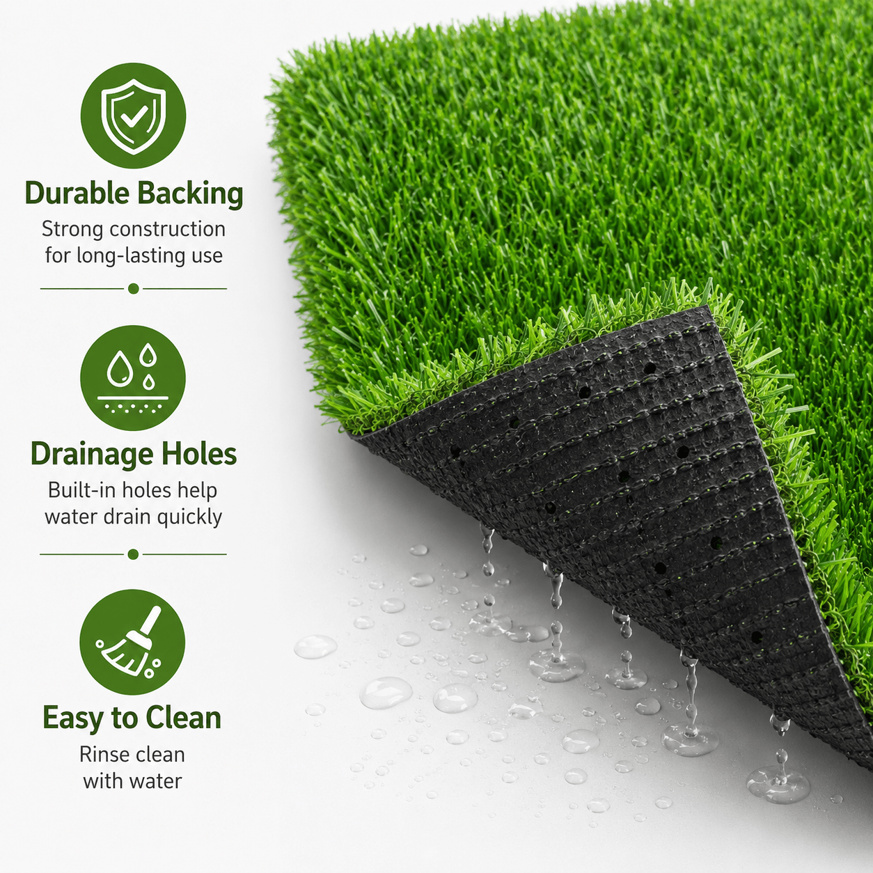 Artificial Grass roll 0.7in-Height 2colors 6ft-width