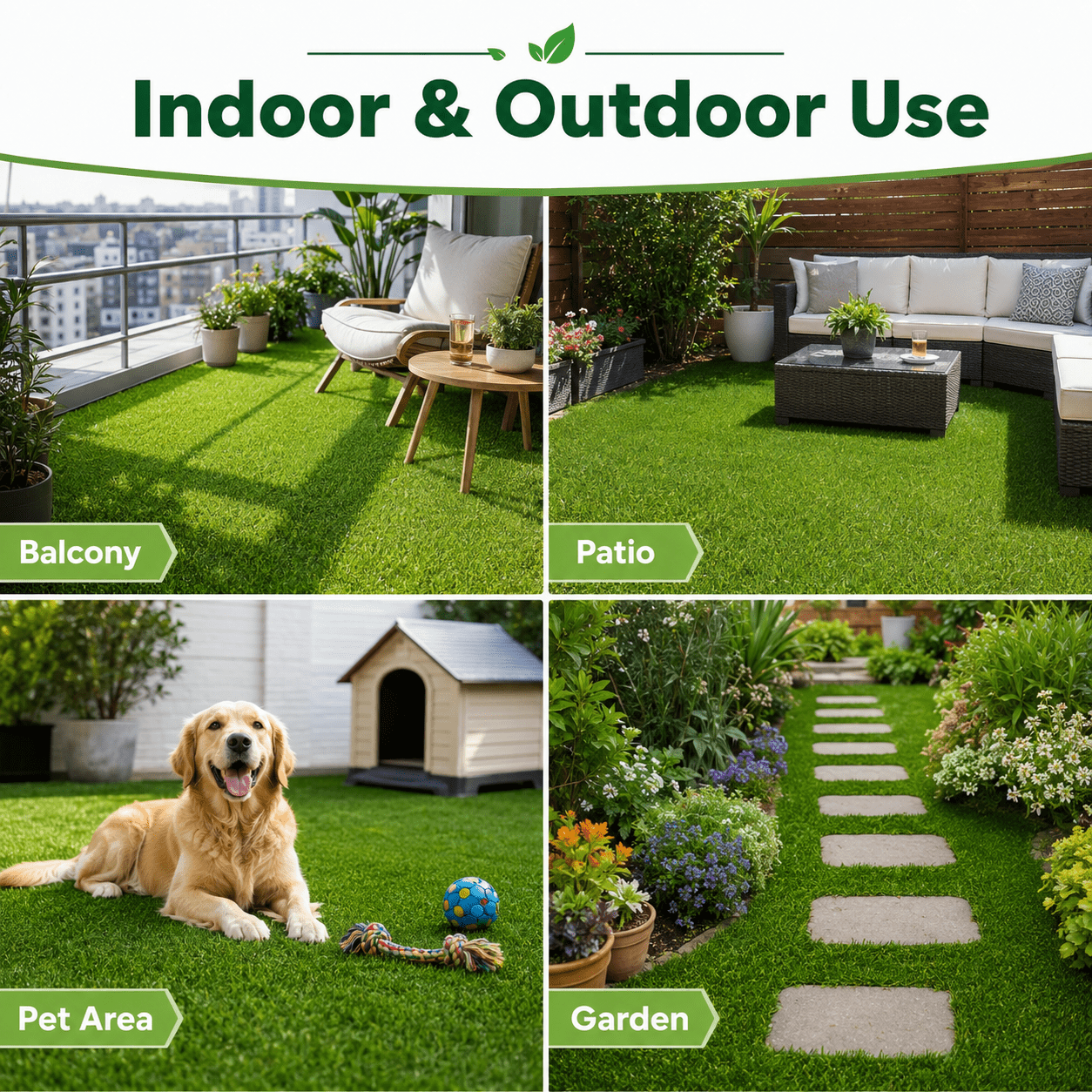 Artificial Grass roll 0.7in-Height 4colors 5ft-width