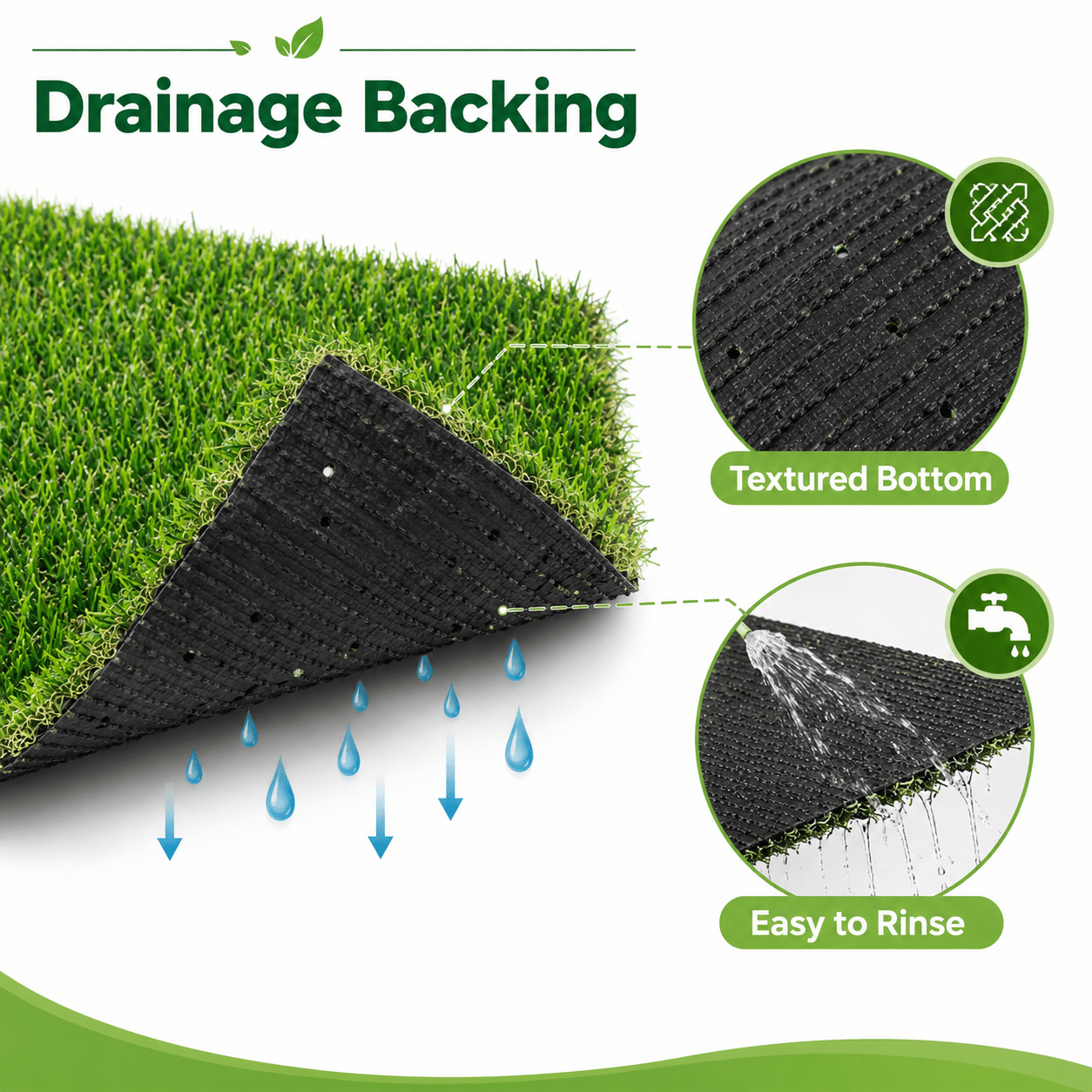 Artificial Grass roll 0.7in-Height 4colors 5ft-width